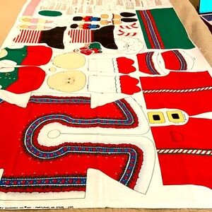 Santa cut out doll ballerina nutcracker bear material Nostalgic  Handmade Craft